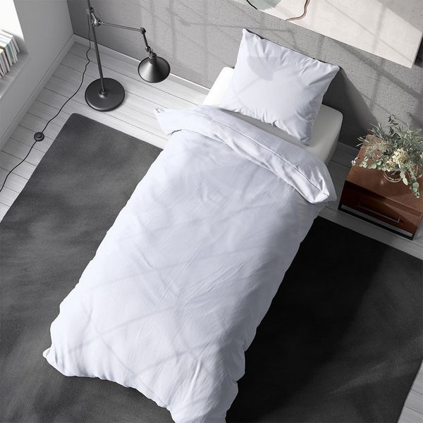Visaggio Bettwäsche Baumwolle Uni Bettbezug Set Einfarbig 135x200, 155x220, Renforcé, 2 teilig, 100% Baumwolle mit Reißverschluss, moderne Bettbezug Set