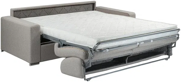 Schlafsofa 2-Sitzer Stoff CALITO - Grau - Liegefläche: 120 cm - Matratzenhöhe: 14 cm Bild 3
