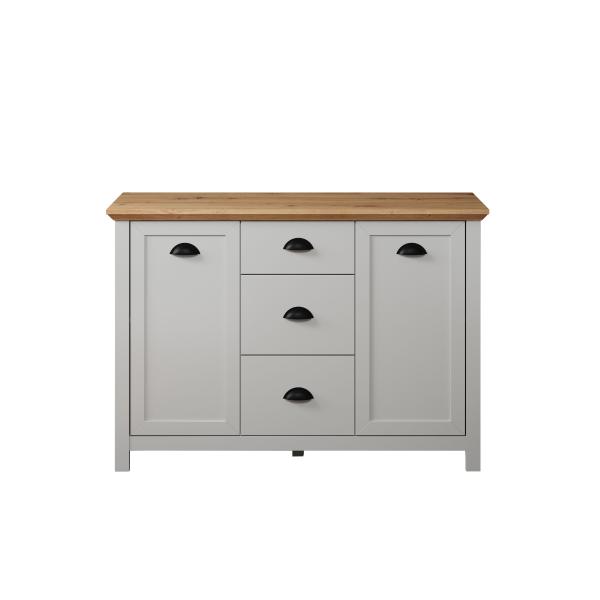 Sideboard Landside in grau und Eiche 119x82 cm