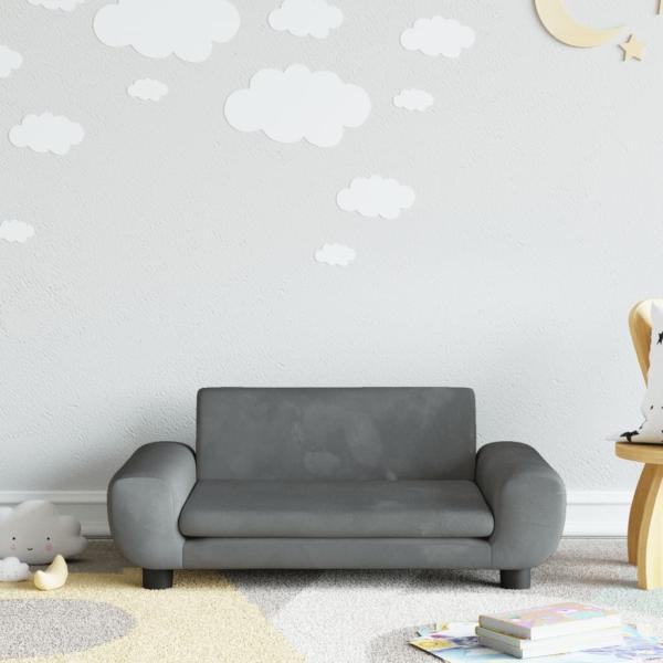 vidaXL Kindersofa Dunkelgrau 70x45x33 cm Samt 3196388