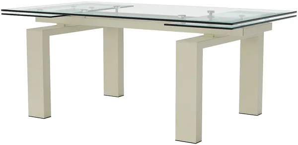Vente-unique - LUBANA Esstisch Glas TransparentBeige - B 100 cm x H 76 cm x L 225 cm270 cm180 cm Bild 6