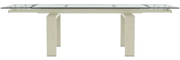Vente-unique - LUBANA Esstisch Glas TransparentBeige - B 100 cm x H 76 cm x L 225 cm270 cm180 cm Bild 5