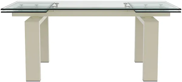 Vente-unique - LUBANA Esstisch Glas TransparentBeige - B 100 cm x H 76 cm x L 225 cm270 cm180 cm Bild 4
