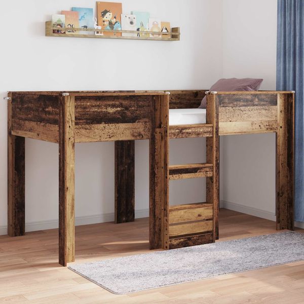 vidaXL Etagenbett für Kinder Altholz 90x200 cm Holzwerkstoff 3410497