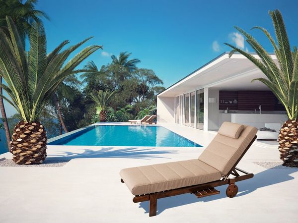 Hobbygarden Polsterauflage Liegenauflage 204x60x10 cm „Malaga“ – extra dicke Gartenliege Auflage, wasserdicht wendbar, für Sonnenliege & Deckchair Made in EU