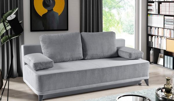 WERK2 Schlafsofa Rosso, 2-Sitzer Sofa und Schlafcouch mit Federkern & Bettkasten