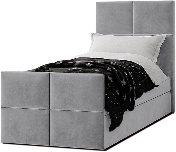 AX LIVING Boxspringbett Grau Aleyna Bett 120 x 200 mit Bettkasten Bild 2