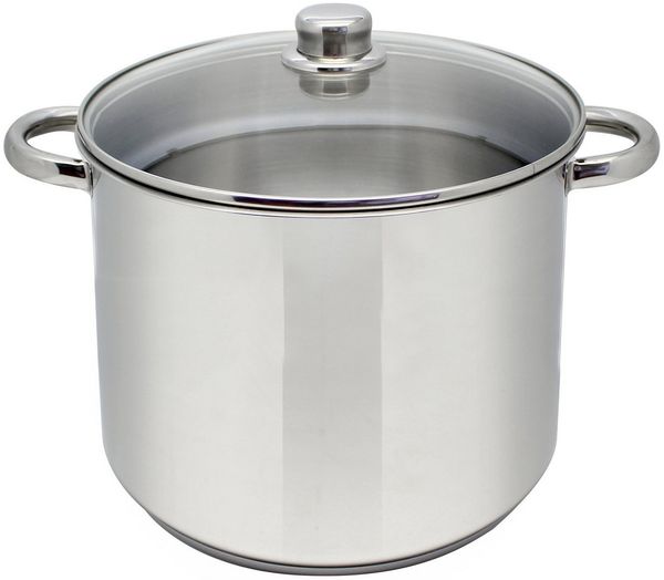 Elo Gemüsetopf BASIC, Ø 24 cm, mit Glasdeckel, Edelstahl, Spülmaschinengeeignet, geeignet für alle Herdarten