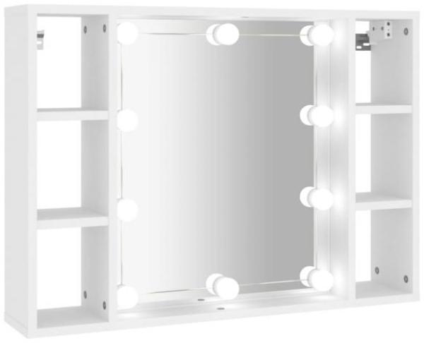 vidaXL Spiegelschrank mit LED Weiß 76 x 15 x 55 cm 808855