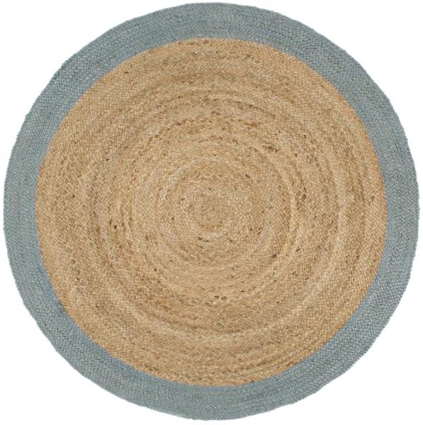 vidaXL Teppich Handgefertigt Jute mit Olivgrünem Rand 210 cm 343609