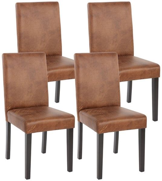 MCW Esszimmerstuhl Littau-4 (Set, 4 St), 4er-Set, Rutschfest durch Kunststoff-Bodenschoner, hohe Rückenlehne