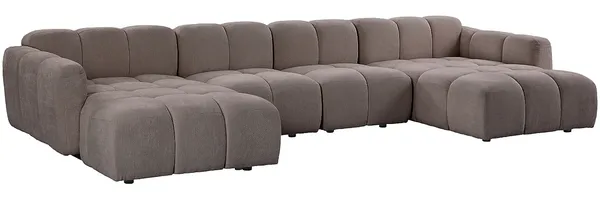 Vente-unique - CARLIVI Sofa Stoff Schokoladenbraun - B 170 cm x H 73 cm x L 396 cm