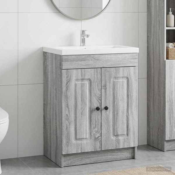 vidaXL Unter dem Waschbecken Badschrank Grau Sonoma 890020
