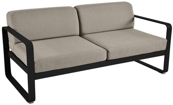 Bellevie Lounge-Sofa 2-Sitzer 42 Lakritze B8 Taupegrau