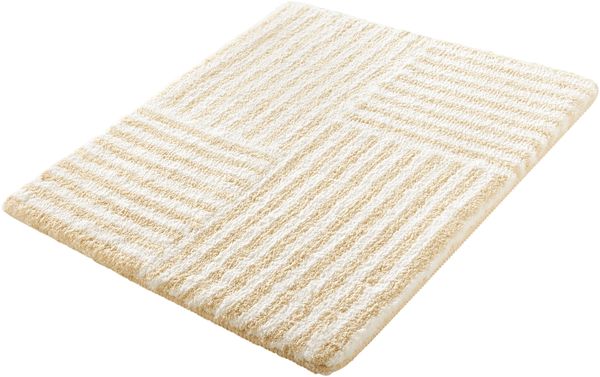 Kleine Wolke Badematte Chelsea, Höhe 20 mm, rutschhemmend beschichtet, fußbodenheizungsgeeignet, Polyester, rechteckig, Badteppich, modernes Design, gestreift