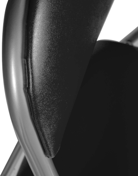 Dmora Klappstuhl Antenore, Platzsparender Stuhl, Gästestuhl, Besprechungssitz aus Öko-Leder, 43x47h80 cm, Schwarz Bild 5