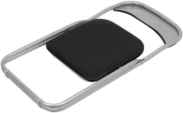 Dmora Klappstuhl Antenore, Platzsparender Stuhl, Gästestuhl, Besprechungssitz aus Öko-Leder, 43x47h80 cm, Schwarz Bild 6