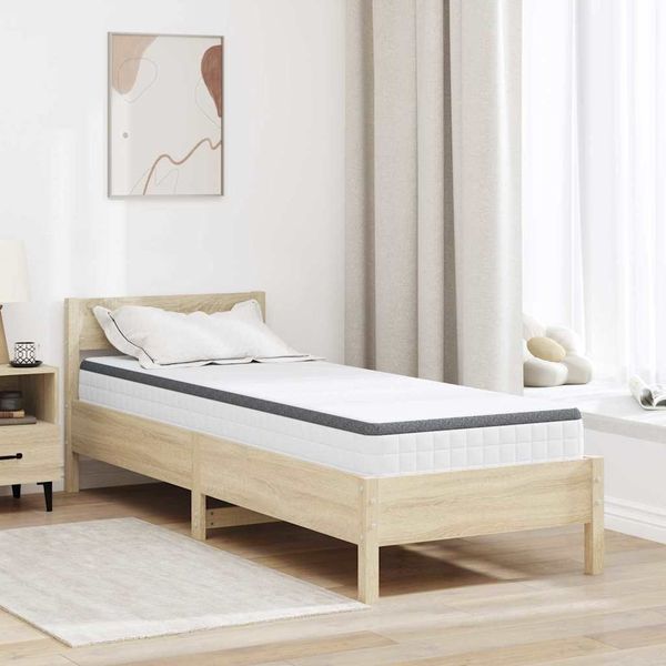vidaXL Matratze Weiß und Grau 80 x 200 cm Bonell Feder 4106437