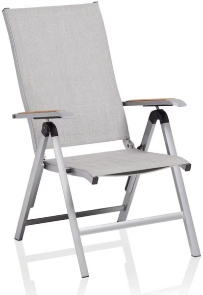 Kettler Multipositionssessel Gartensessel DIAMOND silber/ hellgrau