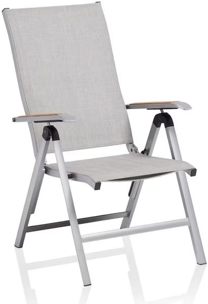 Kettler Multipositionssessel Gartensessel DIAMOND Silber/ Hellgrau