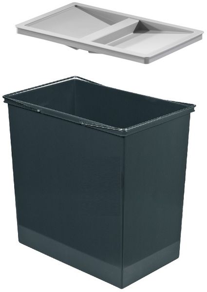 Hailo Inneneimer 1050209 dunkelgrau 24 Liter 345 x 220 x 350 mm mit Deckel
