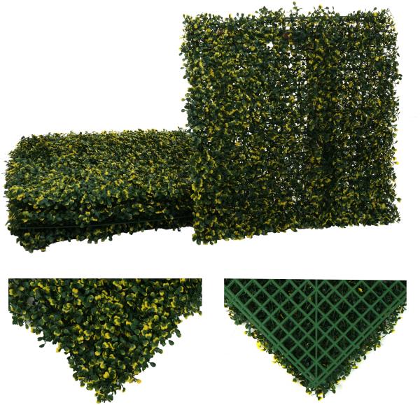 Wandfliese HWC-L78, Sichtschutz Windschutz Verkleidung für Terrasse/Balkon, 4x je 50x50cm = 1m² ~ Buchs grün-gelb