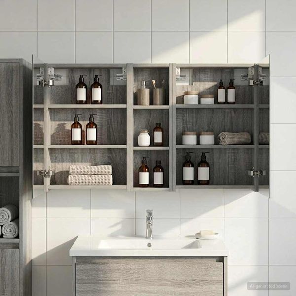 vidaXL Badezimmerschrank-Set 3 pcs 100 x 10,5 x 60,5 cm Holzwerkstoff 3403701