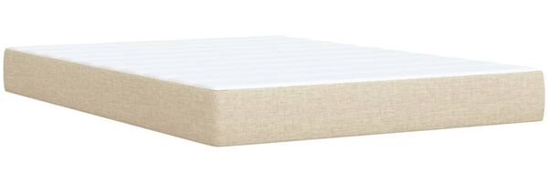 vidaXL Boxspringbett mit Matratze Creme 160x200 cm Stoff 3288258 Bild 9