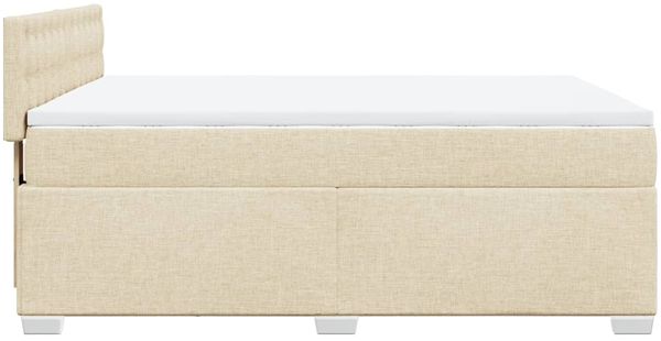 vidaXL Boxspringbett mit Matratze Creme 160x200 cm Stoff 3288258 Bild 11