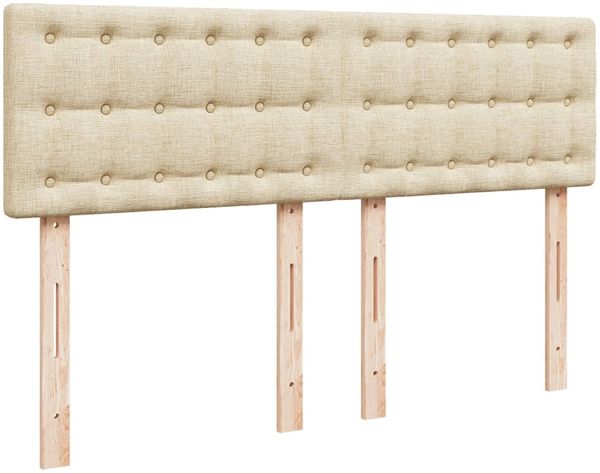 vidaXL Boxspringbett mit Matratze Creme 160x200 cm Stoff 3288258 Bild 7
