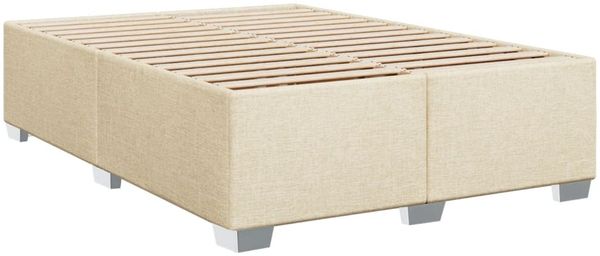 vidaXL Boxspringbett mit Matratze Creme 160x200 cm Stoff 3288258 Bild 8