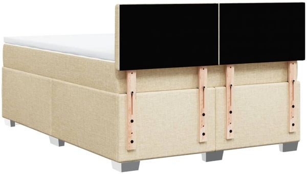 vidaXL Boxspringbett mit Matratze Creme 160x200 cm Stoff 3288258 Bild 12