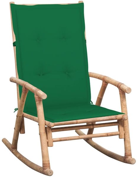 vidaXL Schaukelstuhl mit Auflage Bambus 3063908