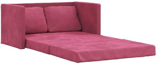 vidaXL Bodensofa mit Schlaffunktion Weinrot 122x204x55 cm Samt 353960