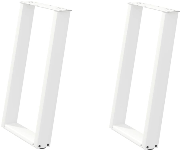 vidaXL Esstischbeine U-Form 2 Stk. Weiß 50x(72-73) cm Stahl 4012785