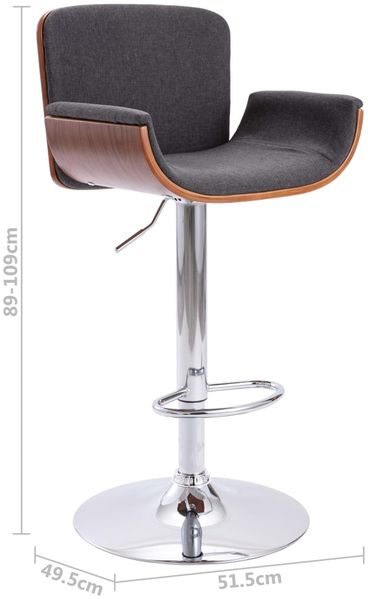 vidaXL Barhocker Grau Stoff 287379 Bild 8