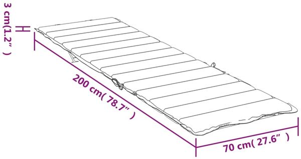 vidaXL Sonnenliegen-Auflage, Oxford-Gewebe rot, 200 x 70 x 3 cm Bild 9