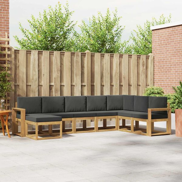 vidaXL Outdoor-Sofagarnitur mit Kissen 8 pcs Weiß und Anthrazit 3388056