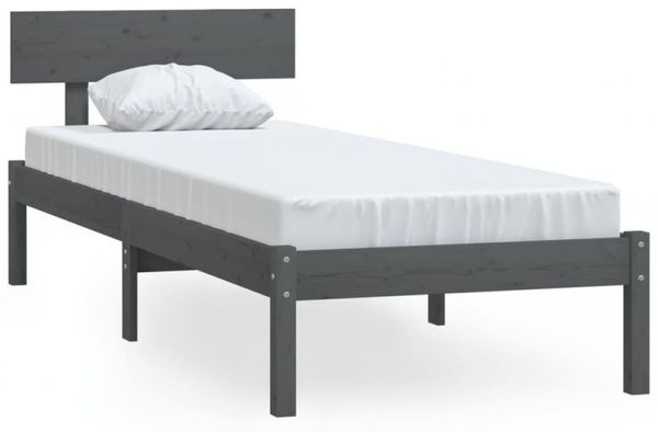 vidaXL Massivholzbett Grau Kiefer 90x190 cm UK Single [810114] Bild 11