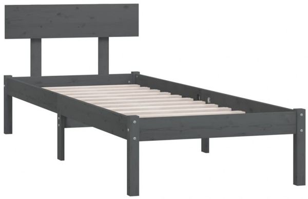 vidaXL Massivholzbett Grau Kiefer 90x190 cm UK Single [810114] Bild 12