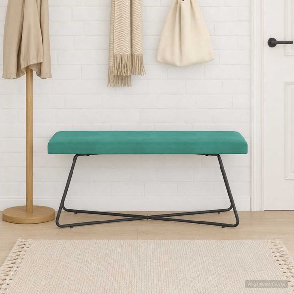 vidaXL Bank Uni Türkis 110 x 40 x 45 cm Samt 42038353