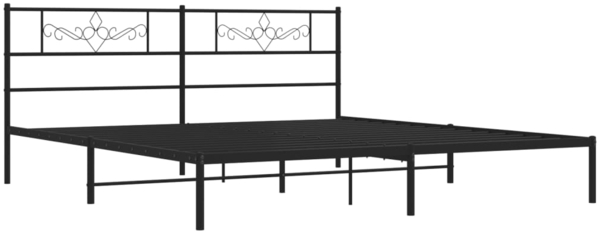 vidaXL Bettgestell mit Kopfteil, Metall, Schwarz, 183x213 cm Bild 2