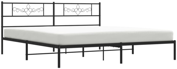 vidaXL Bettgestell mit Kopfteil, Metall, Schwarz, 183x213 cm Bild 3