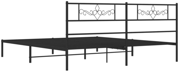 vidaXL Bettgestell mit Kopfteil, Metall, Schwarz, 183x213 cm Bild 6