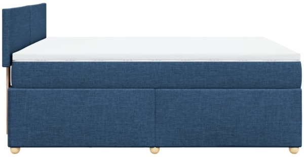 vidaXL Boxspringbett mit Matratze Blau 140x190 cm Stoff 3286674 Bild 4