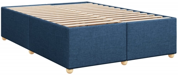 vidaXL Boxspringbett mit Matratze Blau 140x190 cm Stoff 3286674 Bild 6