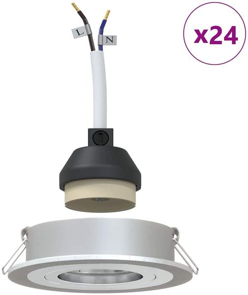 vidaXL Spotlight 24 pcs Silber 9 x 9 x 2 cm Aluminium 4108148 Bild 4
