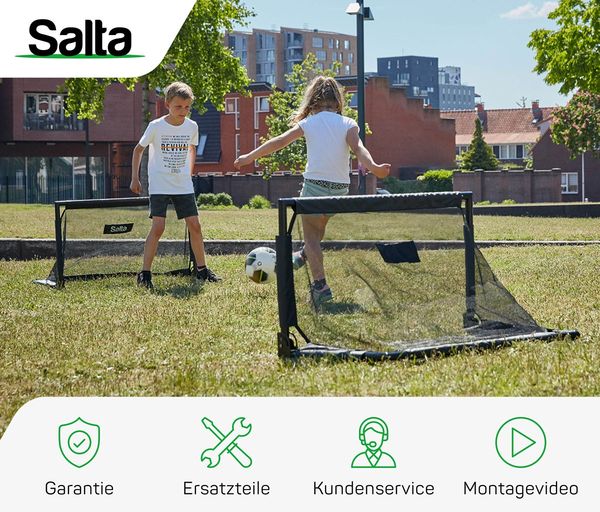 Salta 'Challenge' Fußballtor, 2er-Set, zusammenklappbar, Stahlrahmen schwarz, 100 x 60 x 60 cm Bild 8