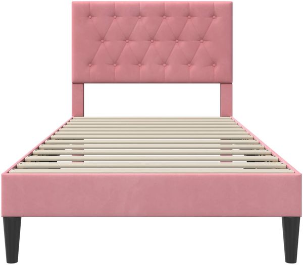 vidaXL Bettrahmen mit Kopfteil Rosa 100 x 200 cm Samt 42027646 Bild 4