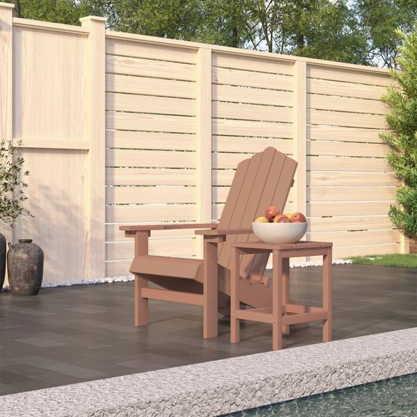 vidaXL Adirondack-Gartenstuhl mit Tisch HDPE Braun 3095702